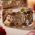 Personalized Beauty And The Beast Cuff Bracelet Gift for Couples Shaped Cuff Bracelet GradoCreations