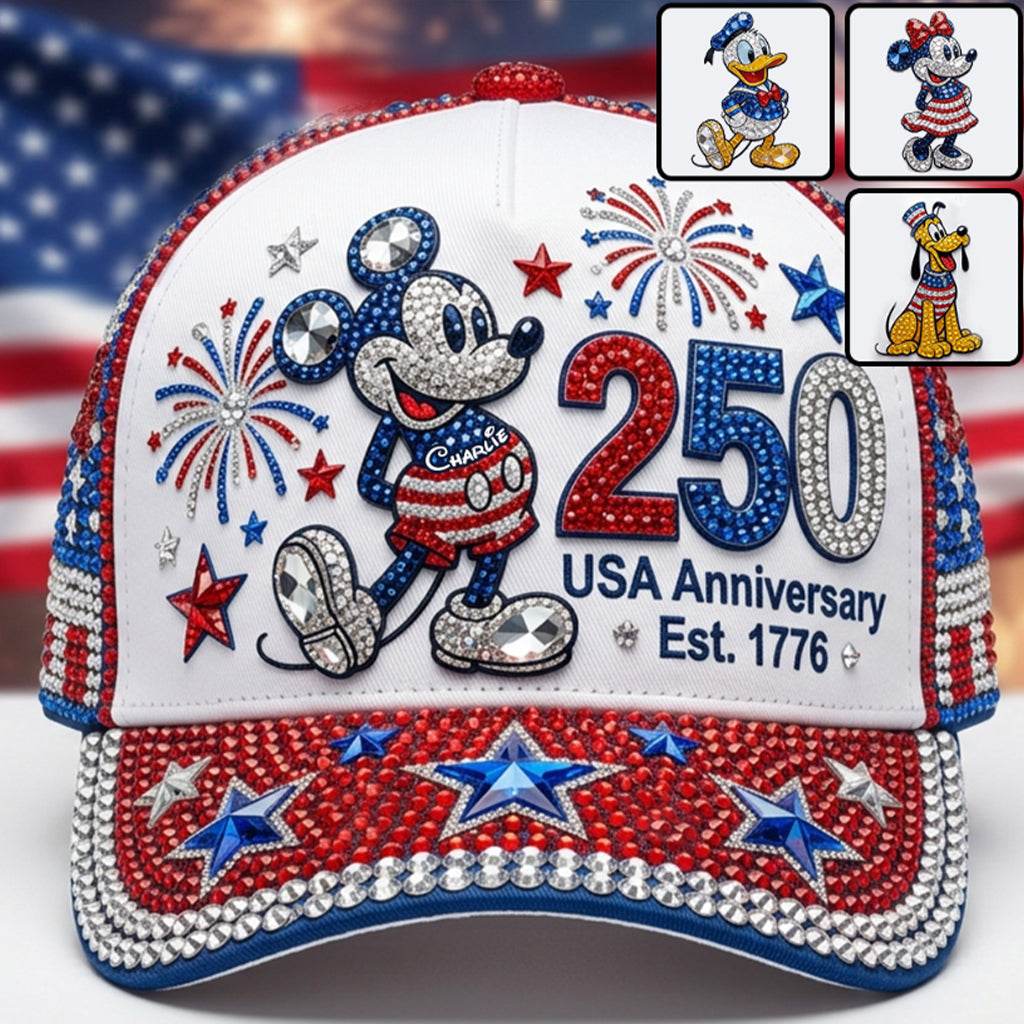 Personalized 250th USA Anniversary Classic Cap with Mickey Classic Cap GradoCreations