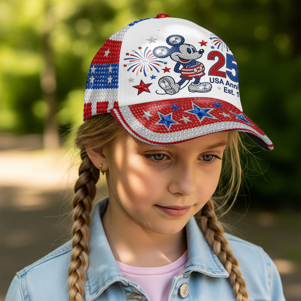 Personalized 250th USA Anniversary Classic Cap with Mickey Classic Cap GradoCreations
