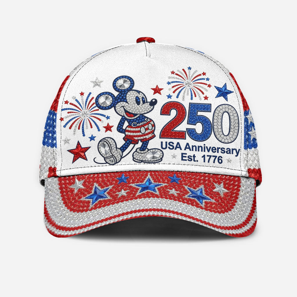 Personalized 250th USA Anniversary Classic Cap with Mickey Classic Cap GradoCreations