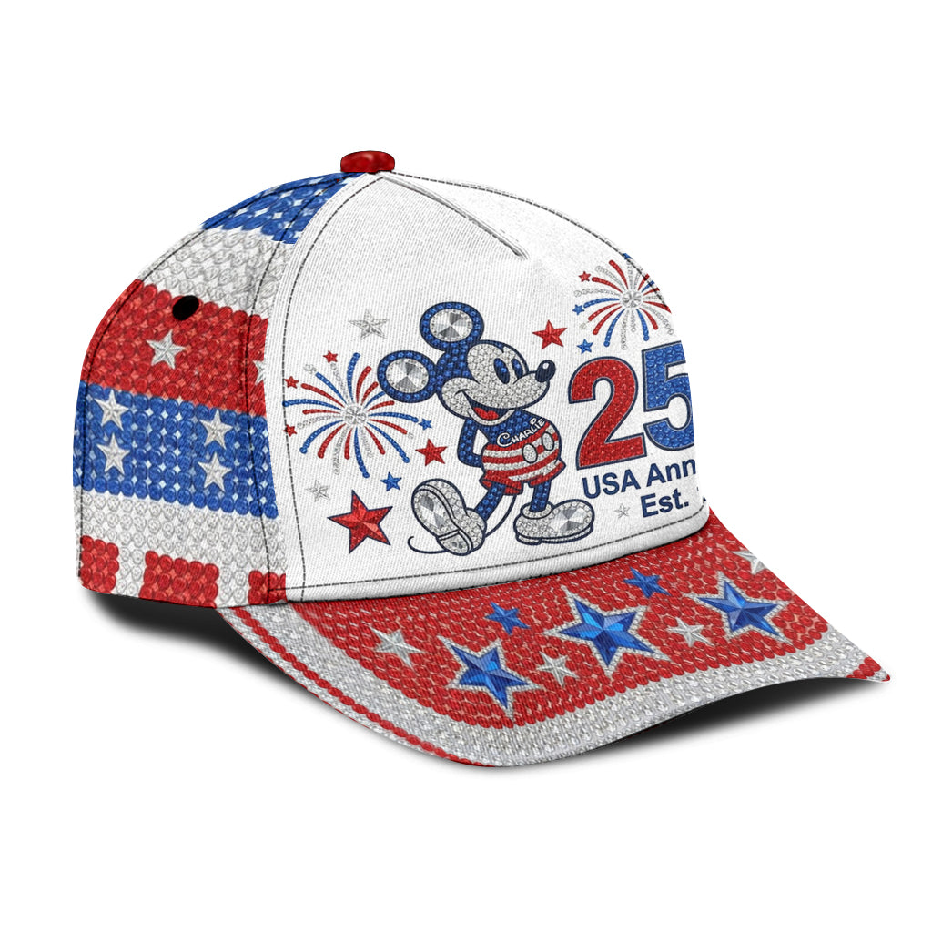 Personalized 250th USA Anniversary Classic Cap with Mickey Classic Cap GradoCreations