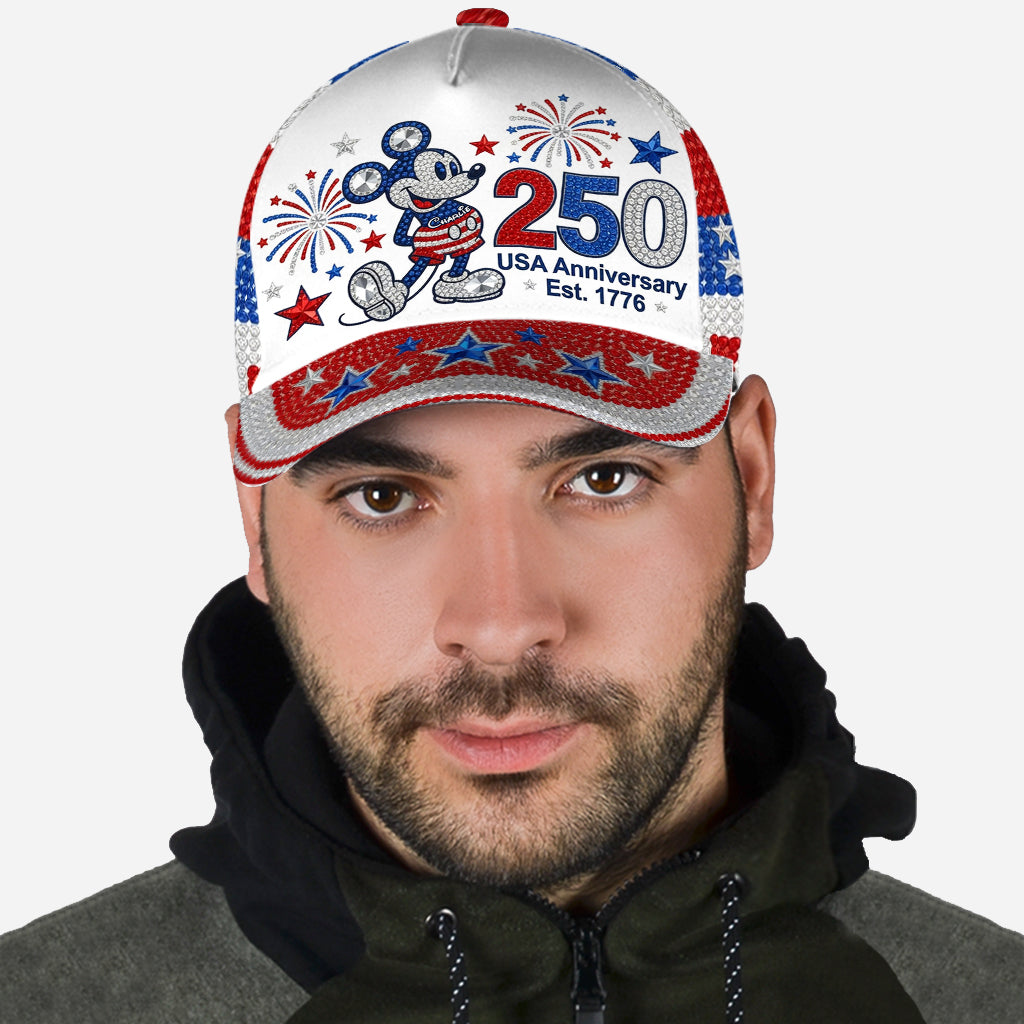 Personalized 250th USA Anniversary Classic Cap with Mickey Classic Cap GradoCreations