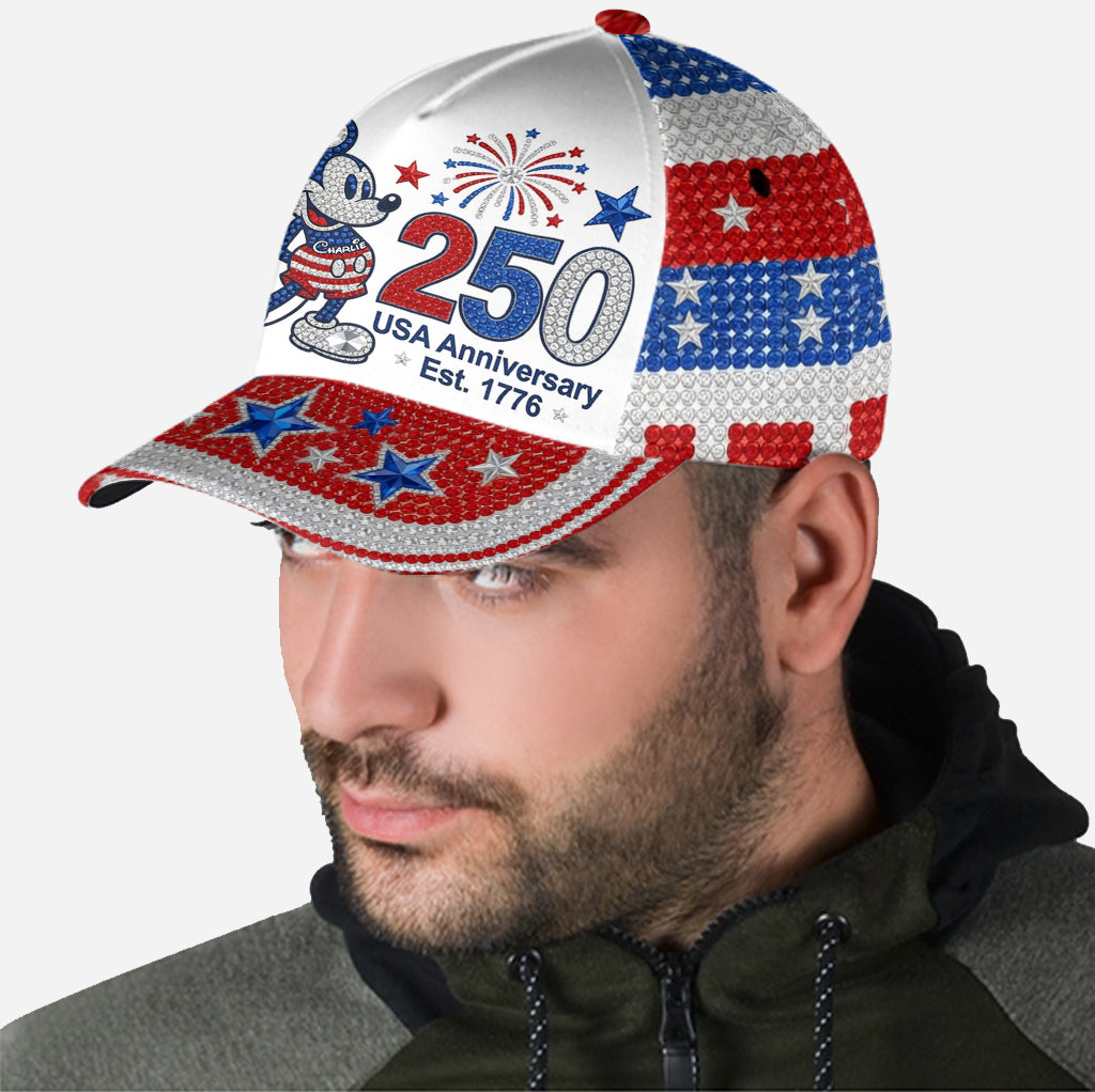Personalized 250th USA Anniversary Classic Cap with Mickey Classic Cap GradoCreations