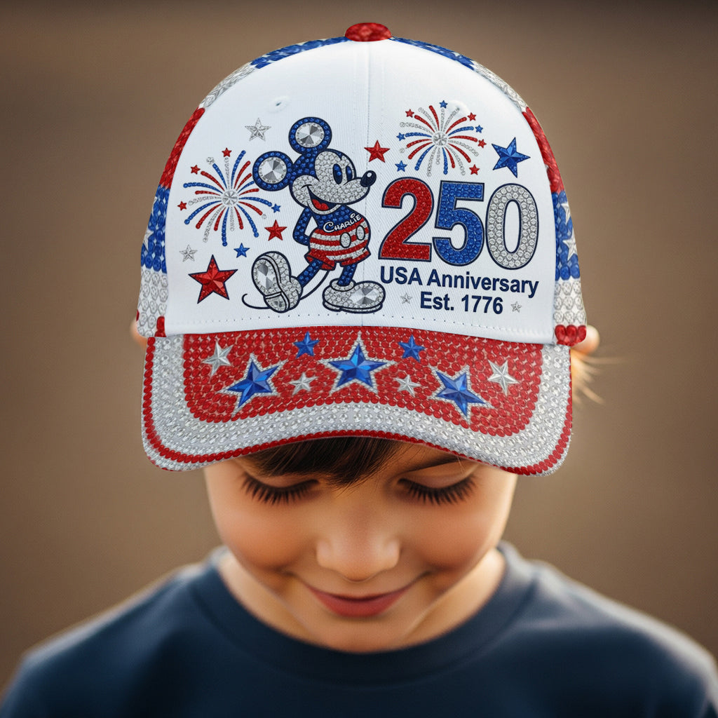 Personalized 250th USA Anniversary Classic Cap with Mickey Classic Cap GradoCreations