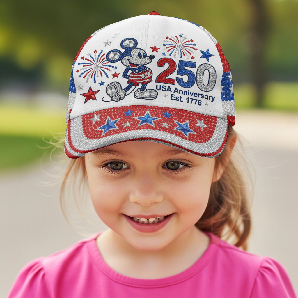 Personalized 250th USA Anniversary Classic Cap with Mickey Classic Cap GradoCreations