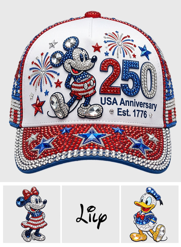 Personalized 250th USA Anniversary Classic Cap with Mickey Classic Cap GradoCreations