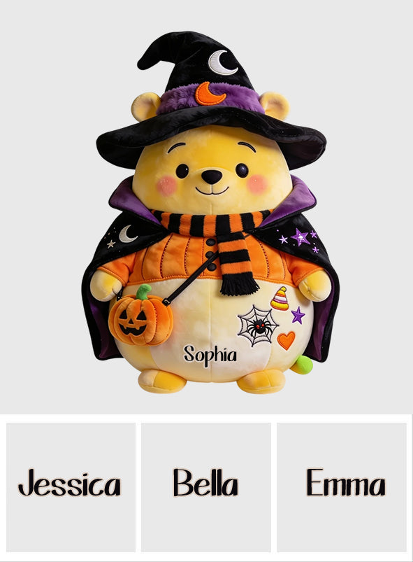 Personalized Yellow Bear Faux Fur Pillow Halloween Gift Premium Faux Fur Pillow GradoCreations