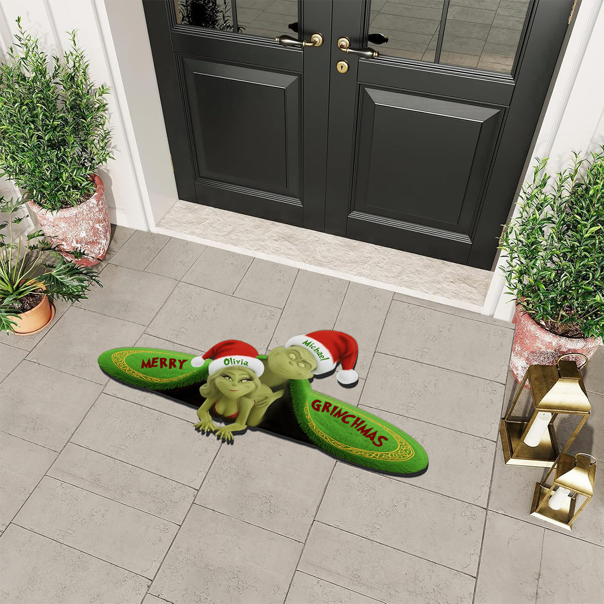 Personalized Non-Slip Tufted Rug Grinchmas Gift for Couple Non-Slip Tufted Rug GradoCreations