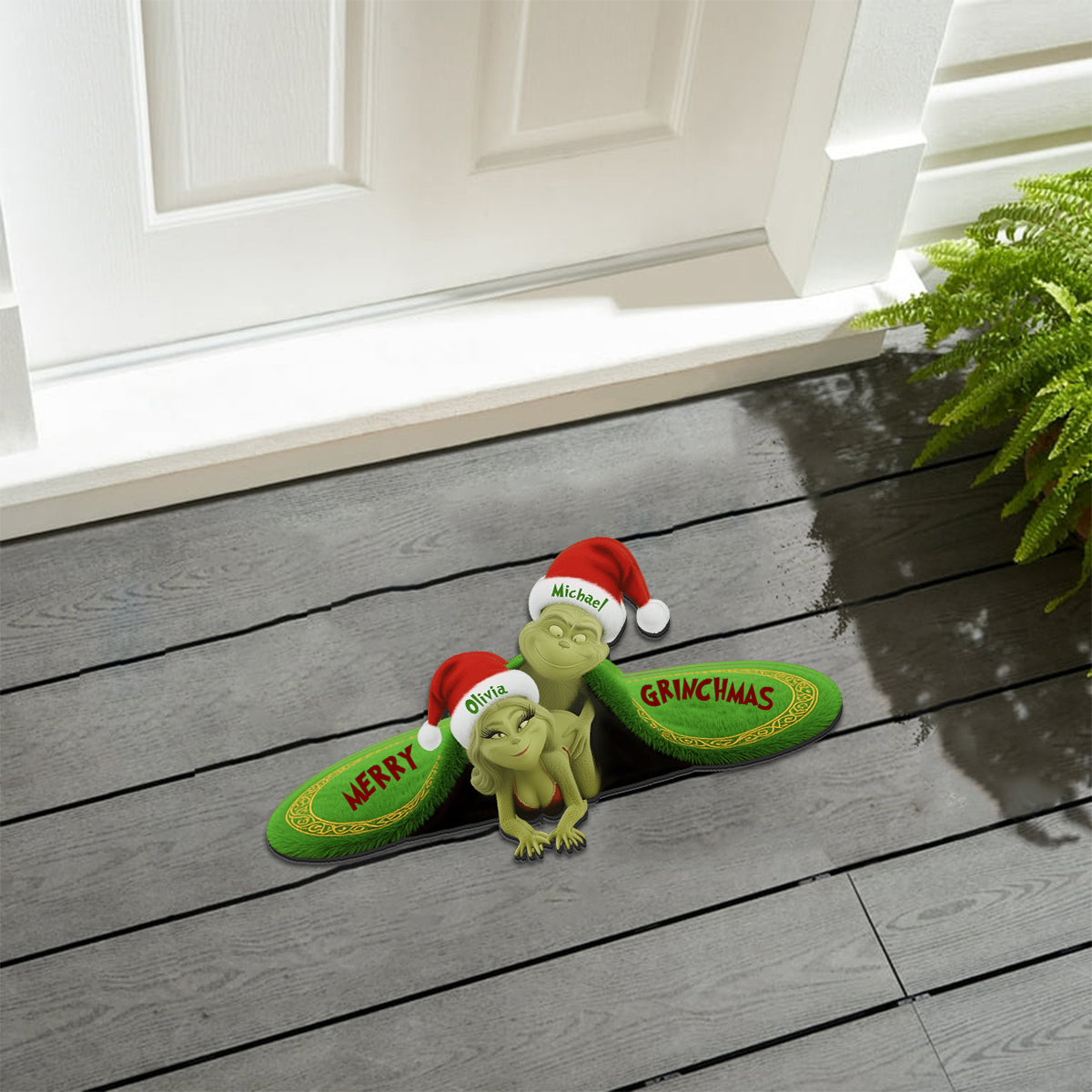 Personalized Non-Slip Tufted Rug Grinchmas Gift for Couple Non-Slip Tufted Rug GradoCreations