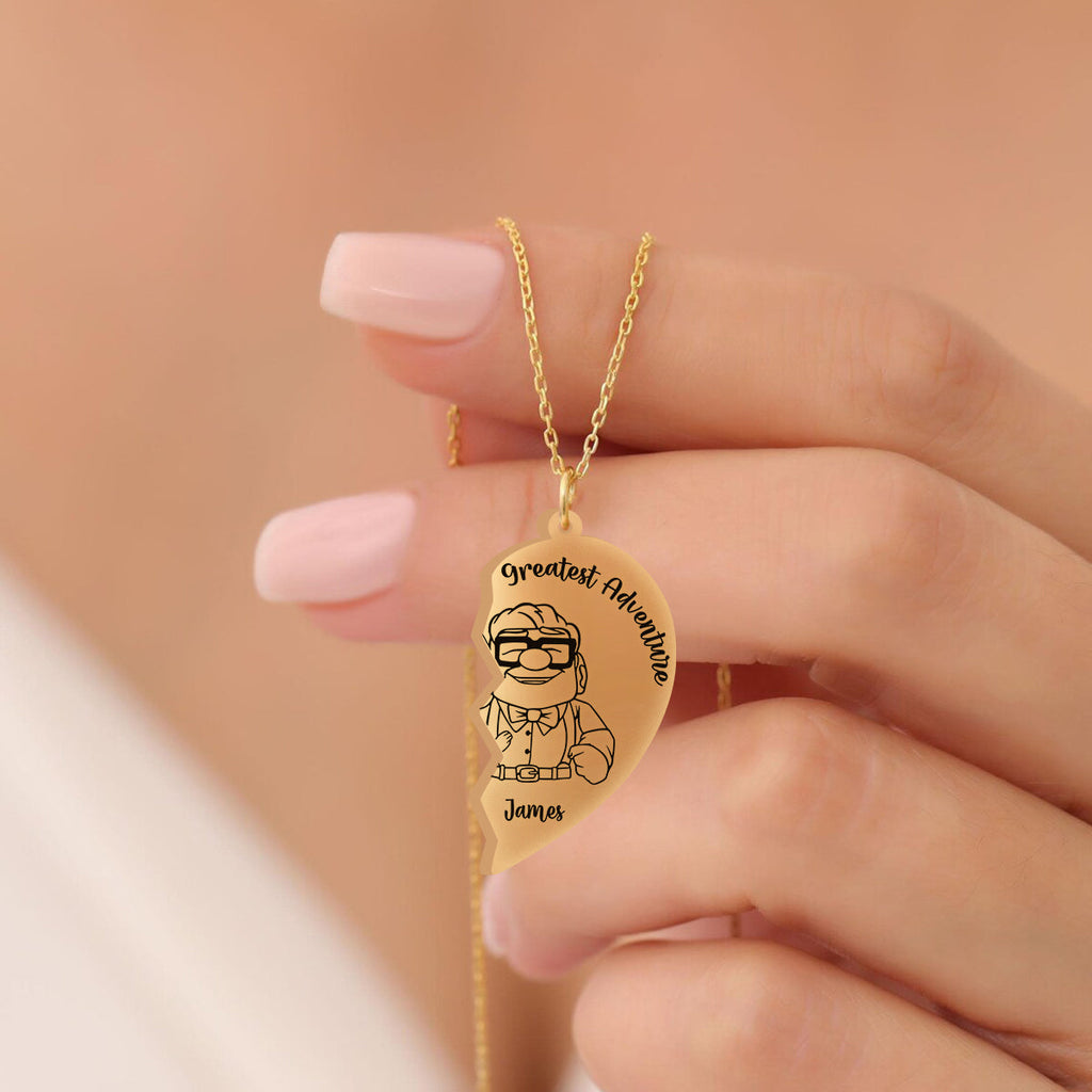 Personalized Matching Pendant Necklace for Couples | You Are My Greatest Adventure Matching Pendant Necklace GradoCreations