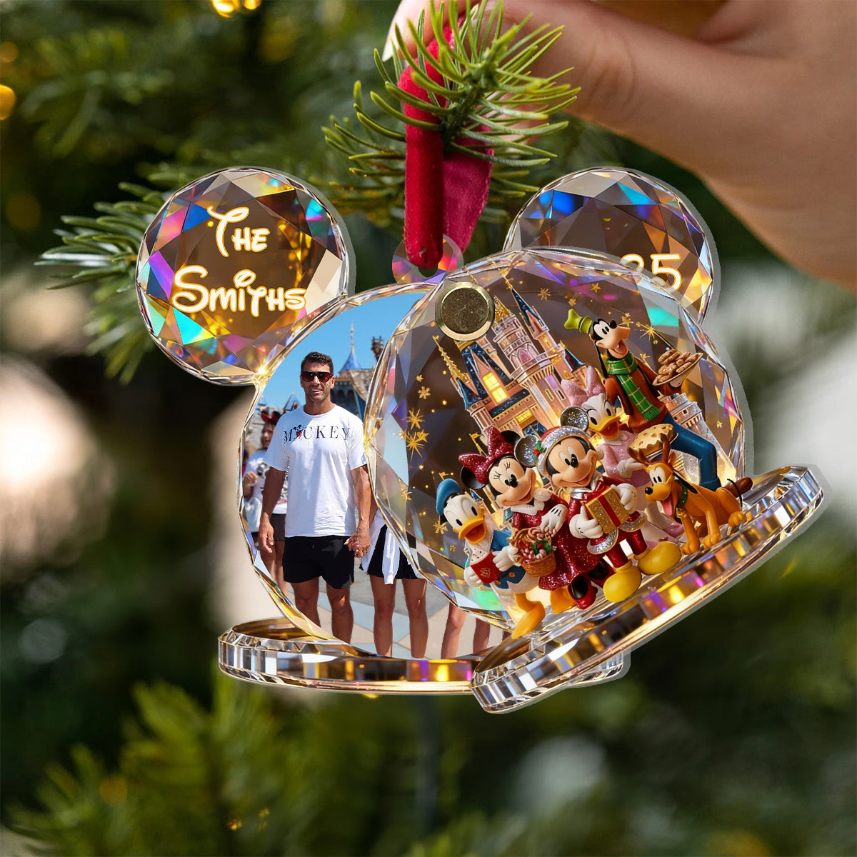Personalized Flip Ornament with Photo & Name for Christmas Gift Flip Ornament GradoCreations