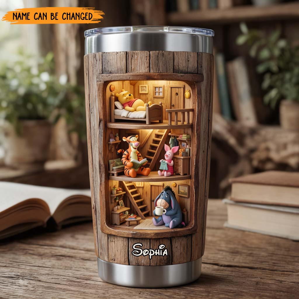 Personalized Winnie the Pooh Bear Tumbler Custom Name Gift Tumbler GradoCreations