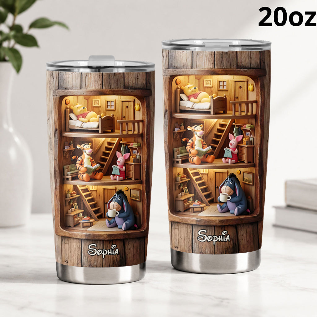Personalized Winnie the Pooh Bear Tumbler Custom Name Gift Tumbler GradoCreations
