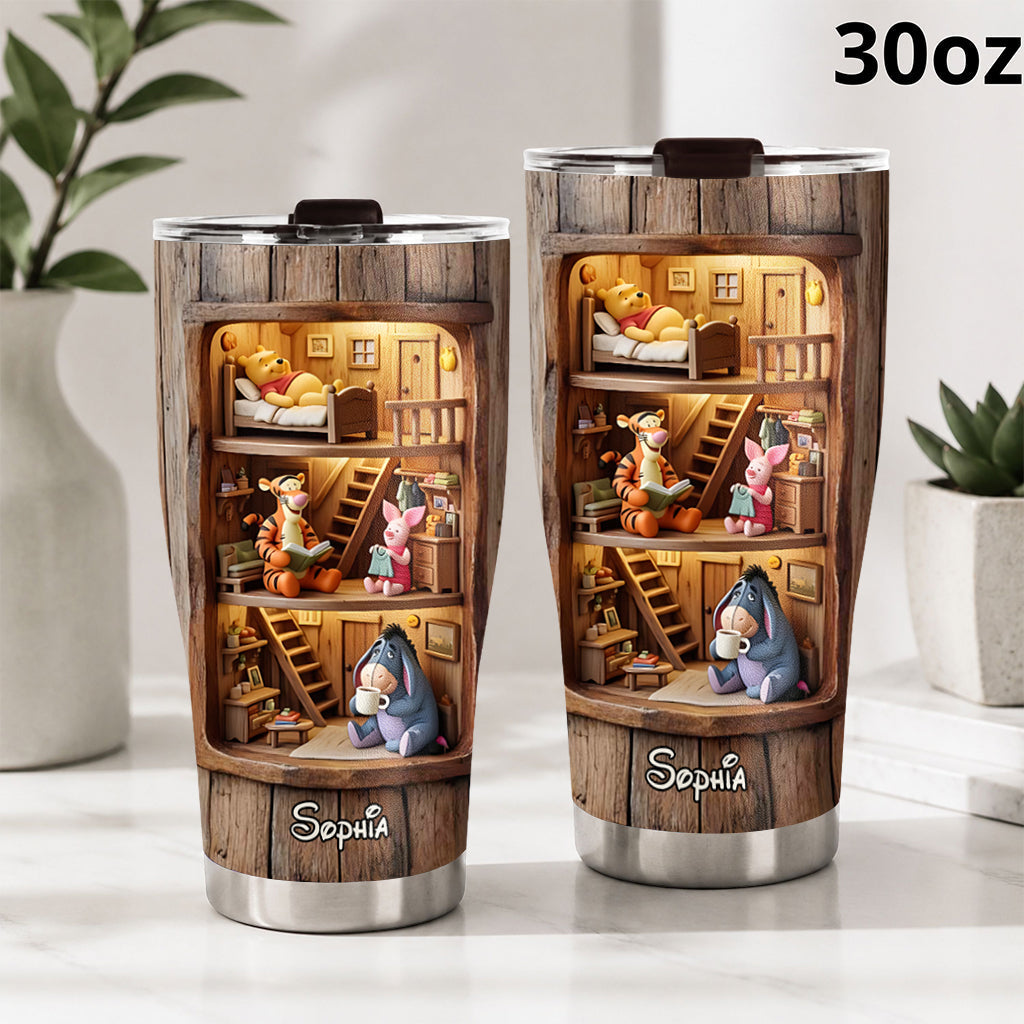 Personalized Winnie the Pooh Bear Tumbler Custom Name Gift Tumbler GradoCreations