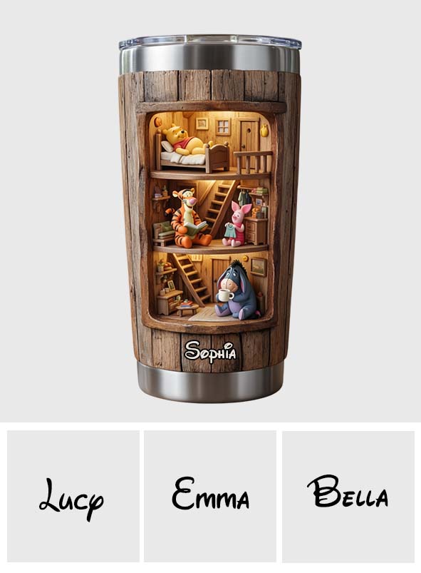 Personalized Winnie the Pooh Bear Tumbler Custom Name Gift Tumbler GradoCreations