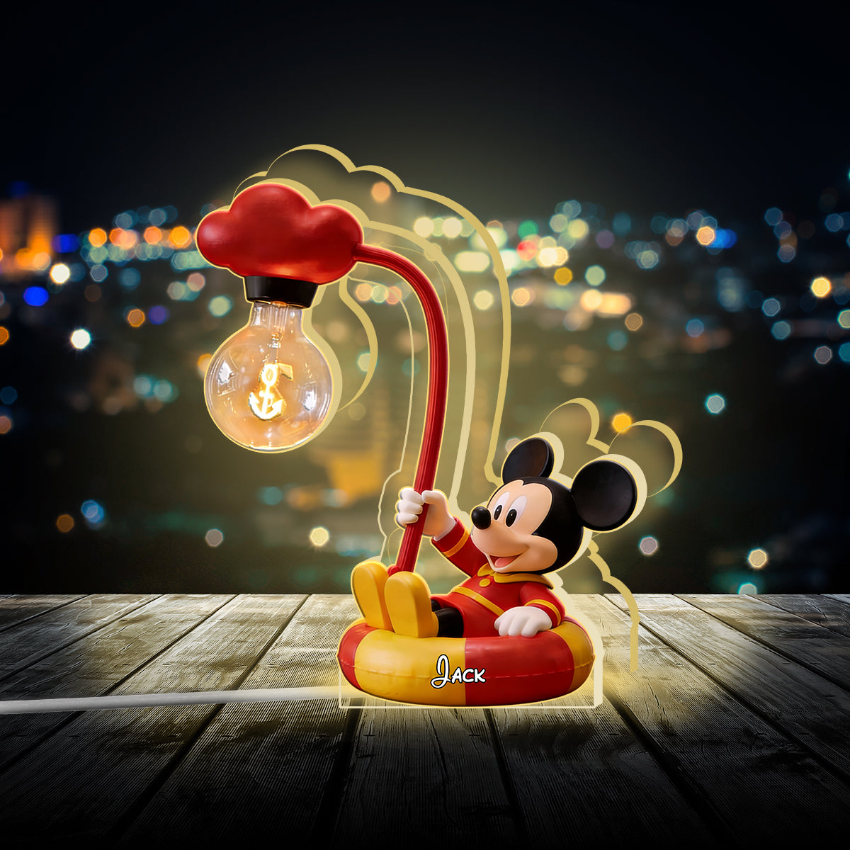 Personalized Mickey Mouse Acrylic LED Night Light Custom Gift Acrylic LED Night Light GradoCreations