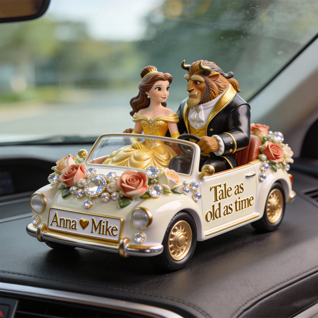 Personalized Beauty and the Beast Car Dashboard Plaque Gift Car Dashboard Plaque GradoCreations