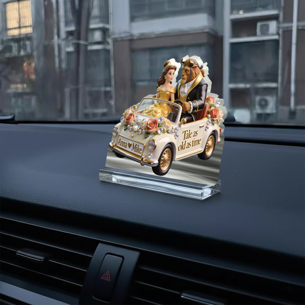 Personalized Beauty and the Beast Car Dashboard Plaque Gift Car Dashboard Plaque GradoCreations