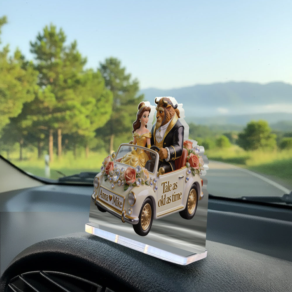 Personalized Beauty and the Beast Car Dashboard Plaque Gift Car Dashboard Plaque GradoCreations