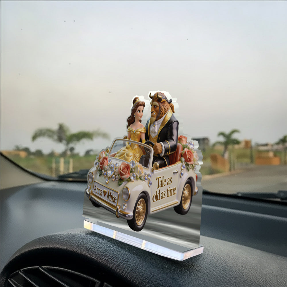 Personalized Beauty and the Beast Car Dashboard Plaque Gift Car Dashboard Plaque GradoCreations