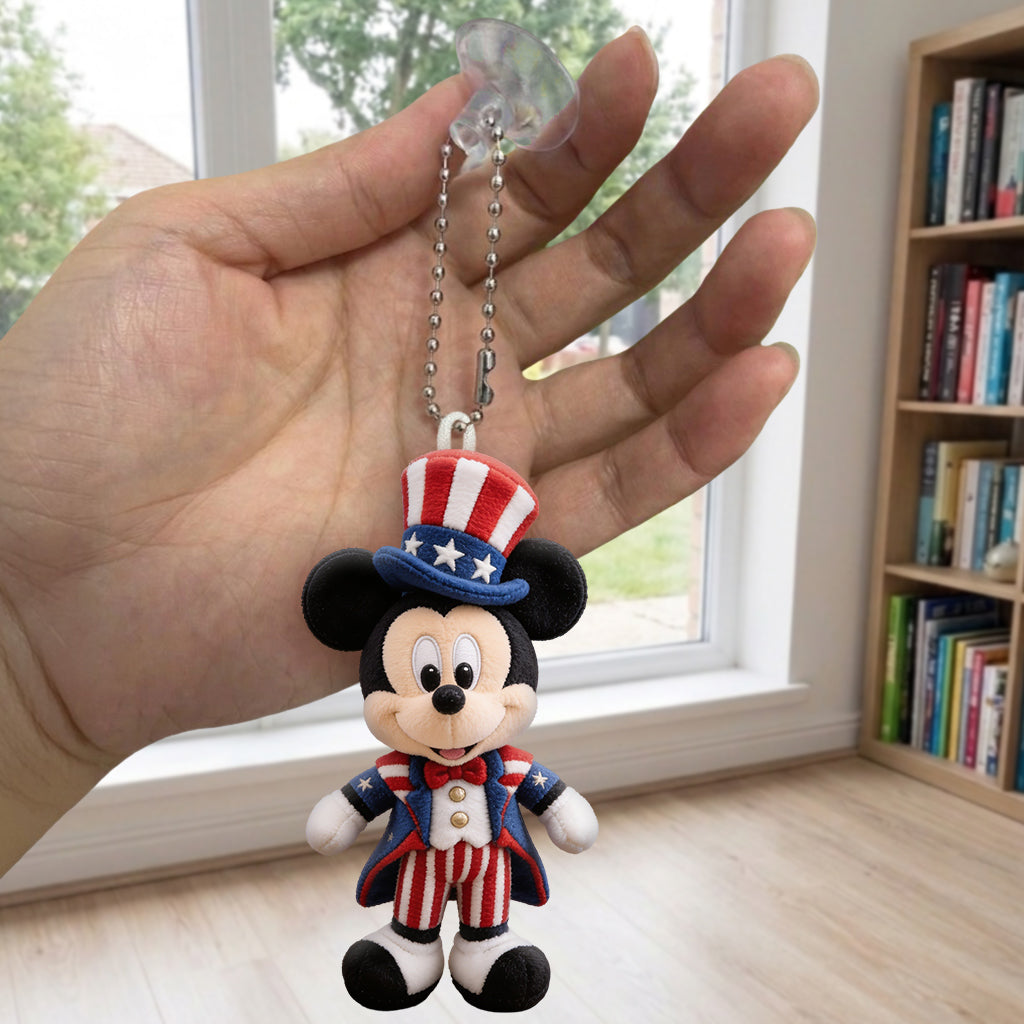Personalized Cartoon Mouse Tumbler with Plush Charm for 4th of July Gift Tumbler With Plush Charm GradoCreations