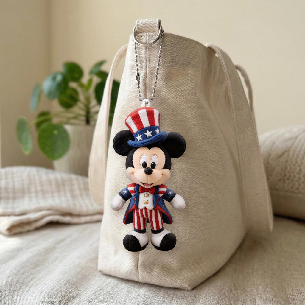 Personalized Cartoon Mouse Tumbler with Plush Charm for 4th of July Gift Tumbler With Plush Charm GradoCreations