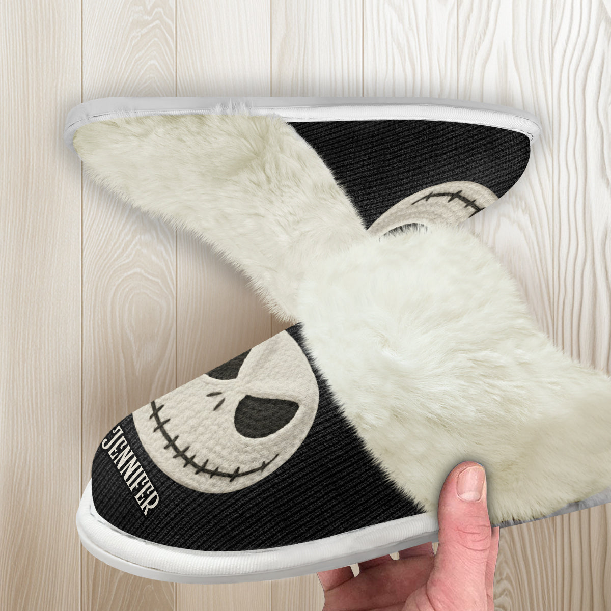 Personalized Nightmare Slippers with Fur Lining for Adults Slippers With Fur Lining GradoCreations