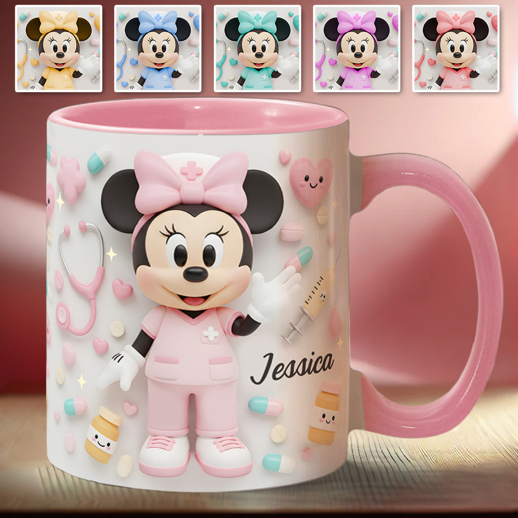 Personalized Nurse Accent Mug with Custom Name Gift for Her Accent Mug GradoCreations