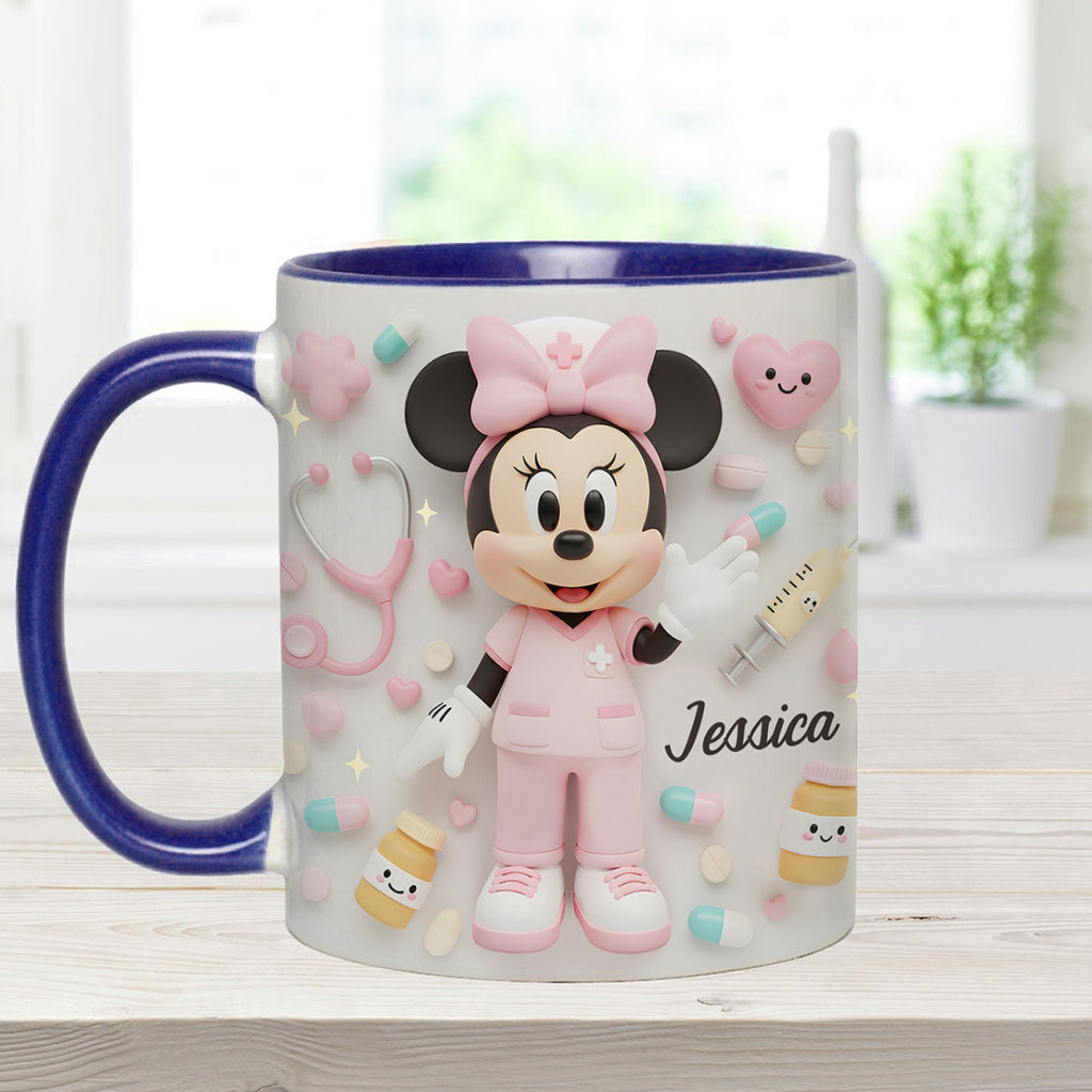 Personalized Nurse Accent Mug with Custom Name Gift for Her Accent Mug GradoCreations