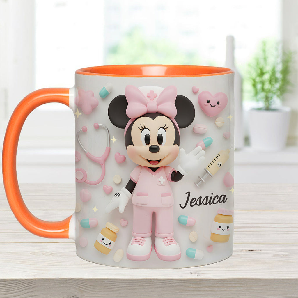 Personalized Nurse Accent Mug with Custom Name Gift for Her Accent Mug GradoCreations