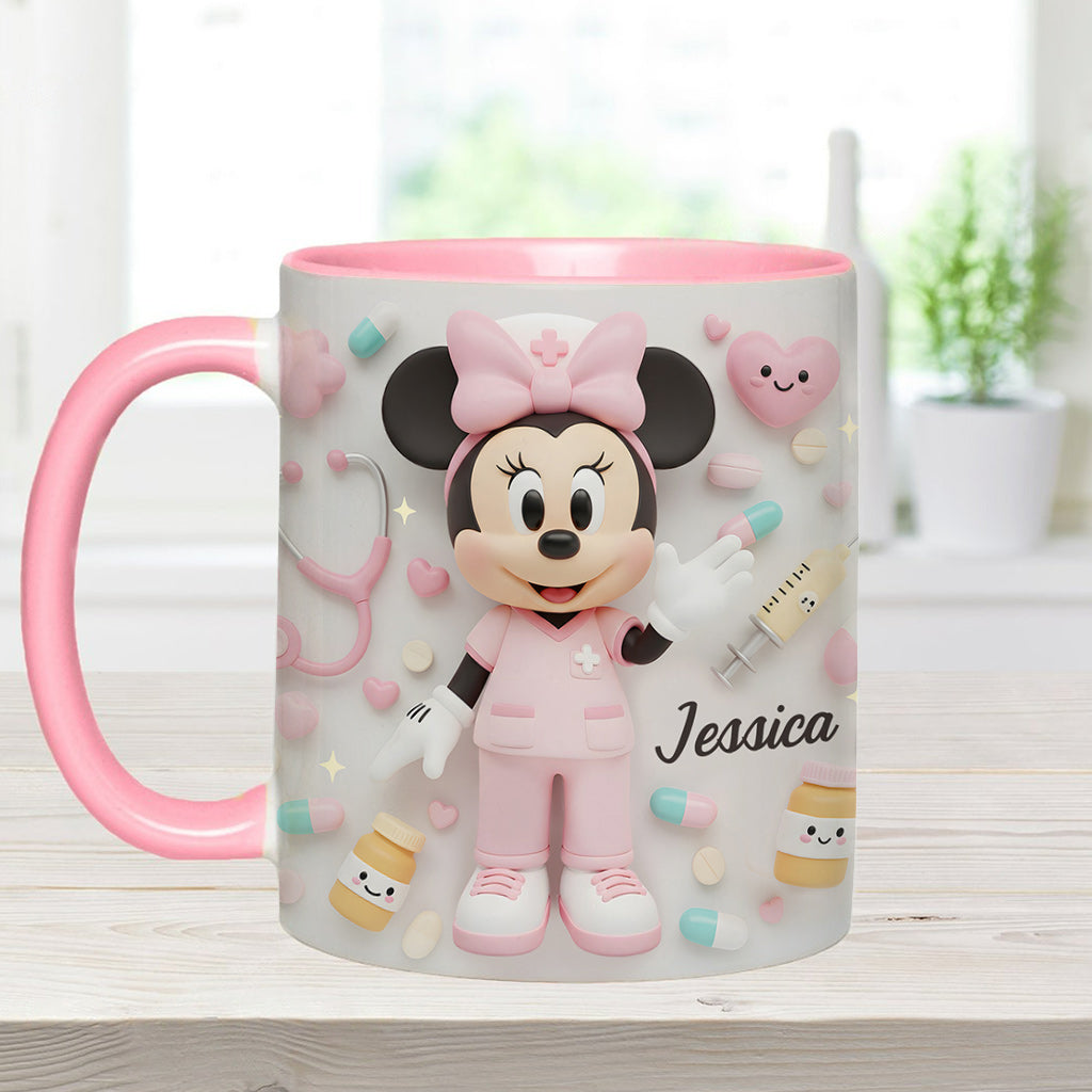 Personalized Nurse Accent Mug with Custom Name Gift for Her Accent Mug GradoCreations