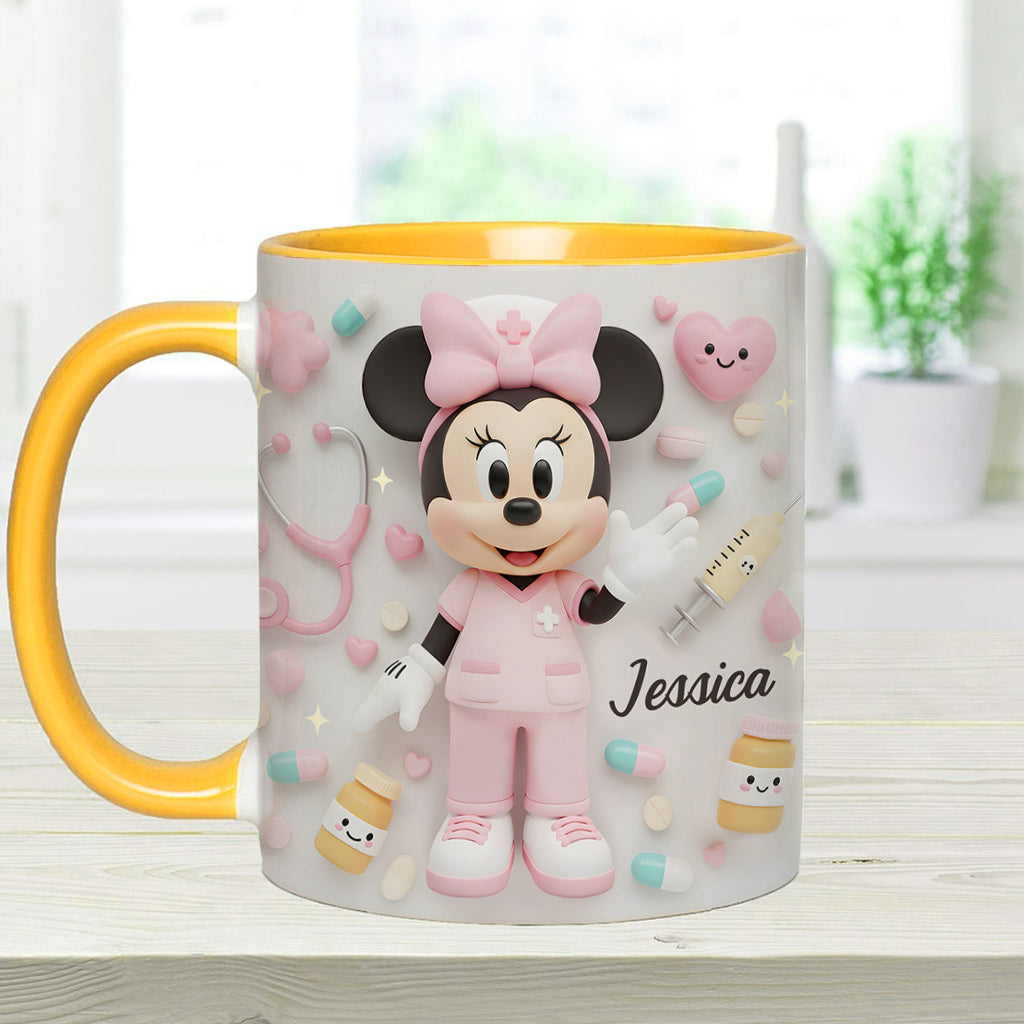 Personalized Nurse Accent Mug with Custom Name Gift for Her Accent Mug GradoCreations
