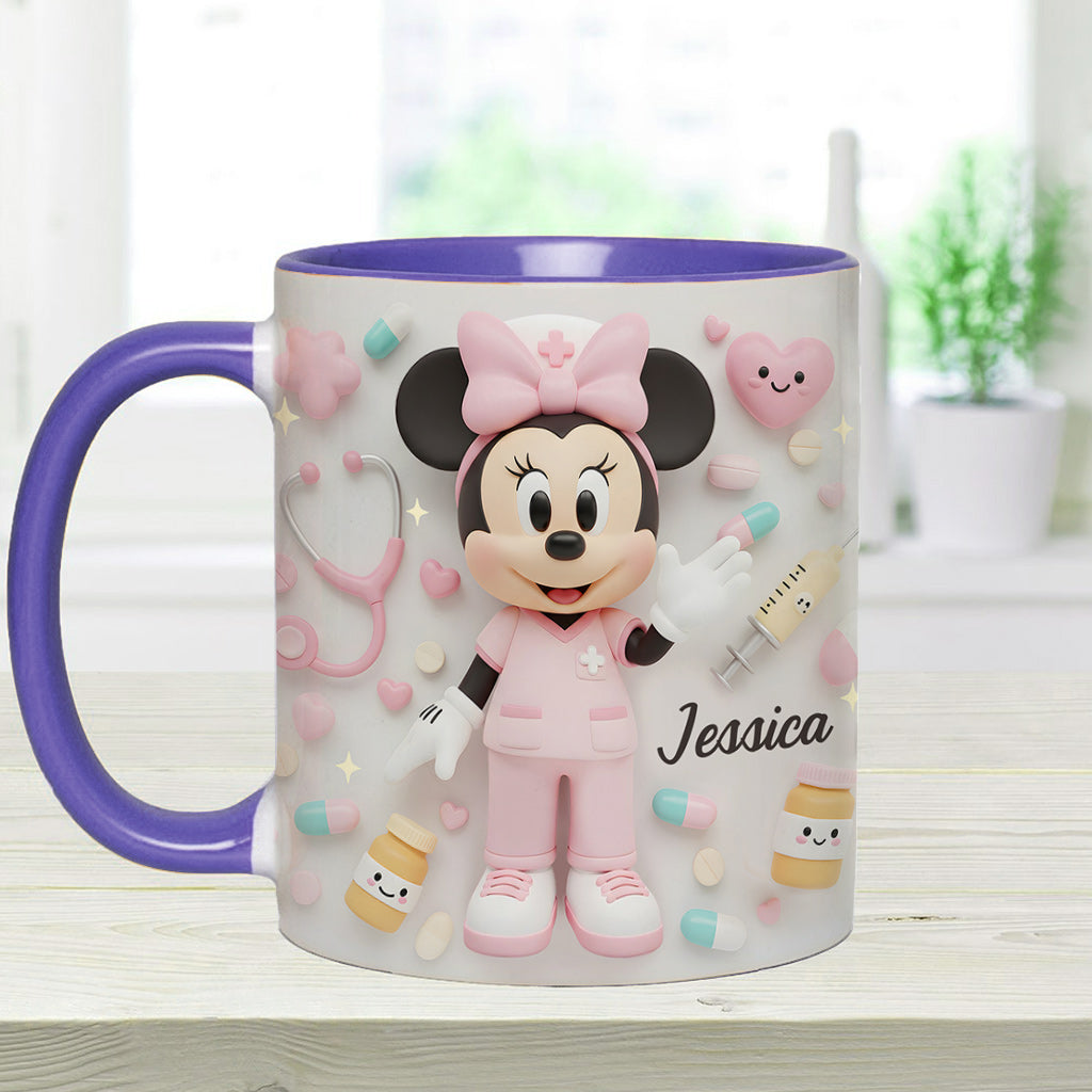Personalized Nurse Accent Mug with Custom Name Gift for Her Accent Mug GradoCreations
