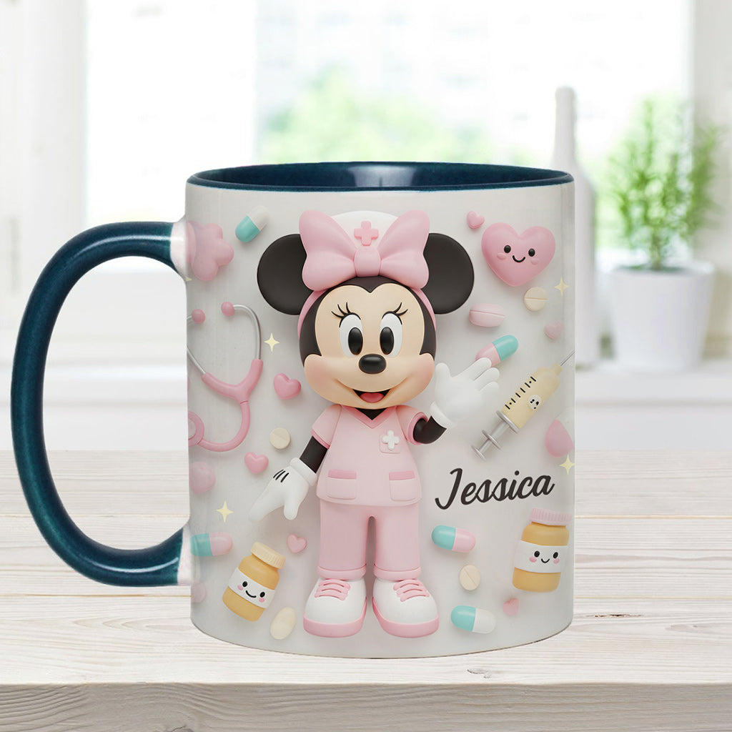 Personalized Nurse Accent Mug with Custom Name Gift for Her Accent Mug GradoCreations