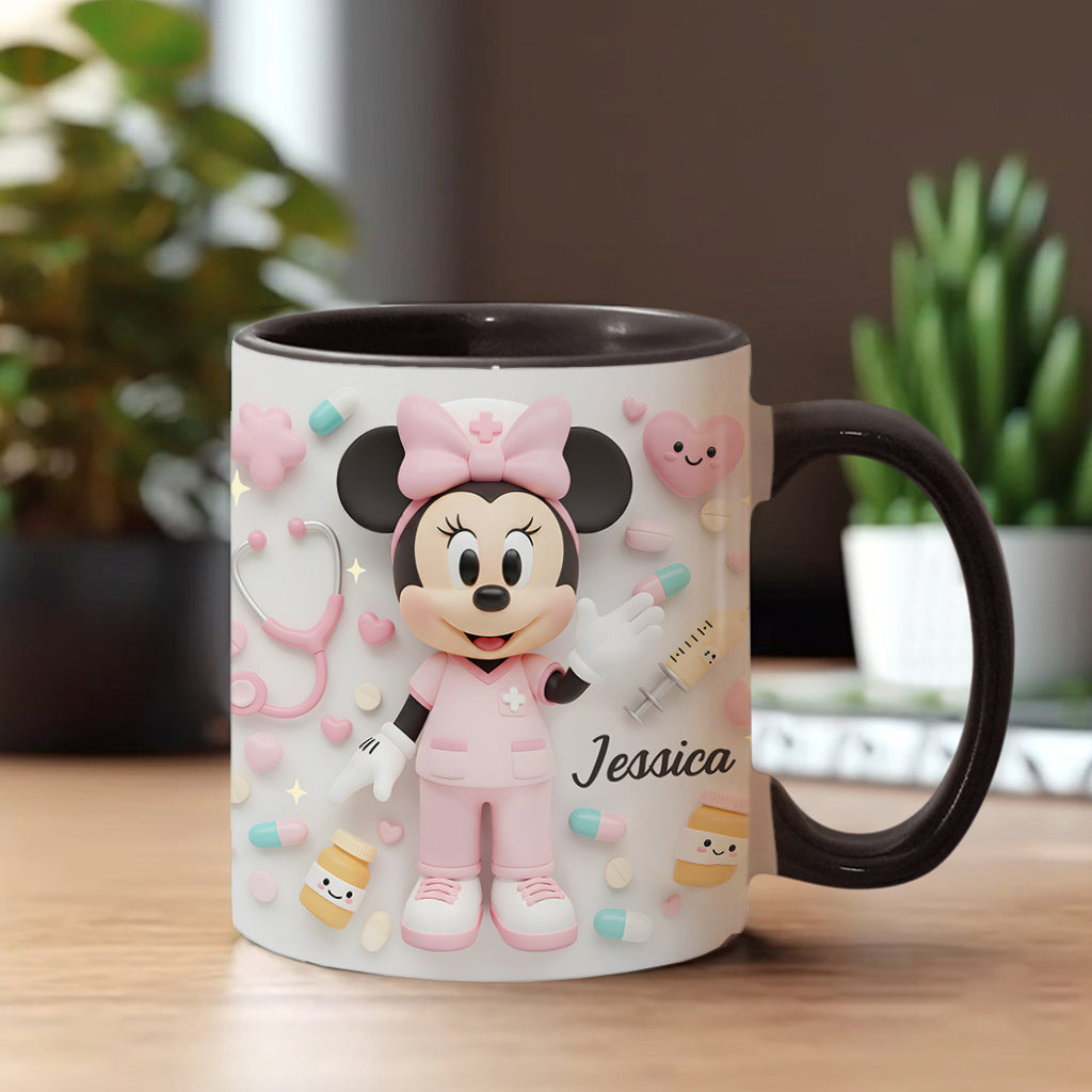 Personalized Nurse Accent Mug with Custom Name Gift for Her Accent Mug GradoCreations