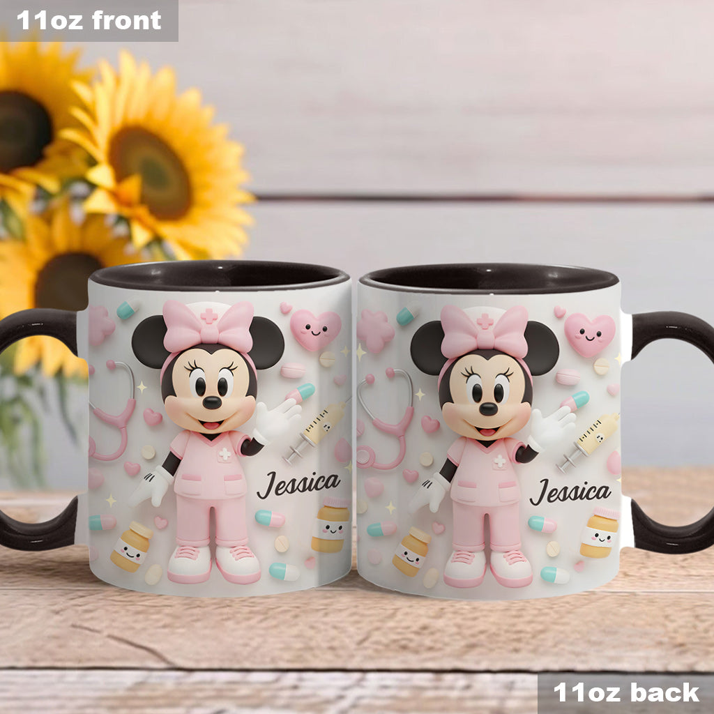 Personalized Nurse Accent Mug with Custom Name Gift for Her Accent Mug GradoCreations