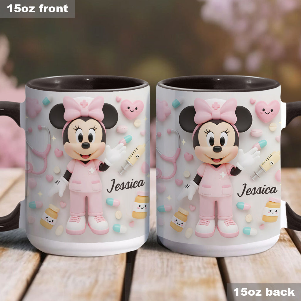 Personalized Nurse Accent Mug with Custom Name Gift for Her Accent Mug GradoCreations