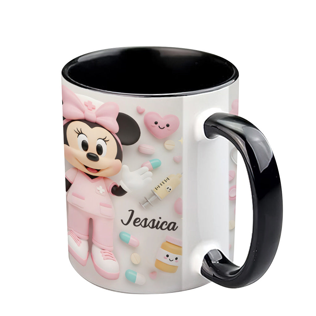 Personalized Nurse Accent Mug with Custom Name Gift for Her Accent Mug GradoCreations