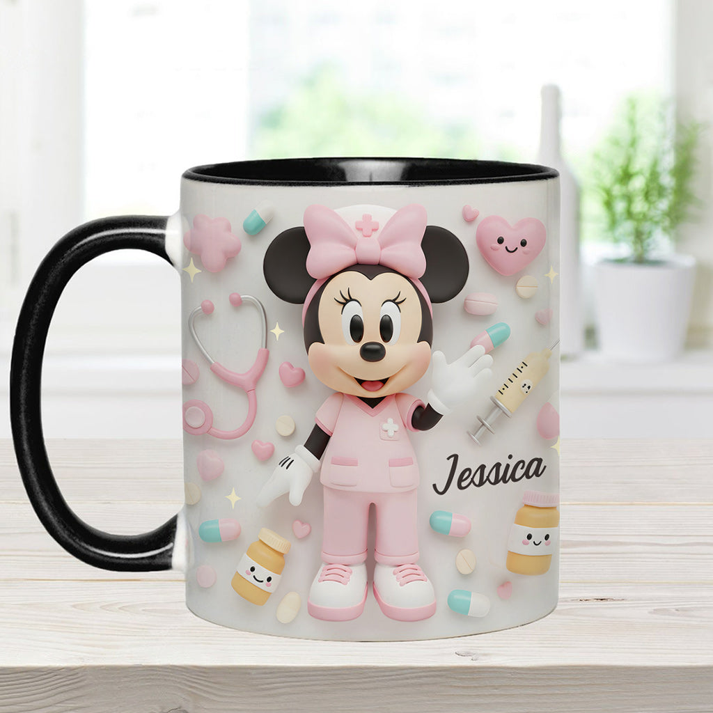 Personalized Nurse Accent Mug with Custom Name Gift for Her Accent Mug GradoCreations
