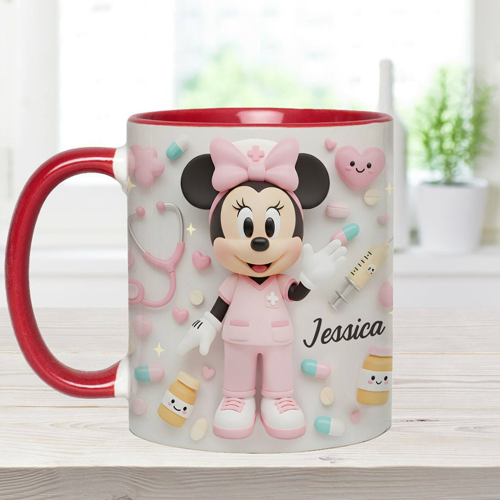 Personalized Nurse Accent Mug with Custom Name Gift for Her Accent Mug GradoCreations