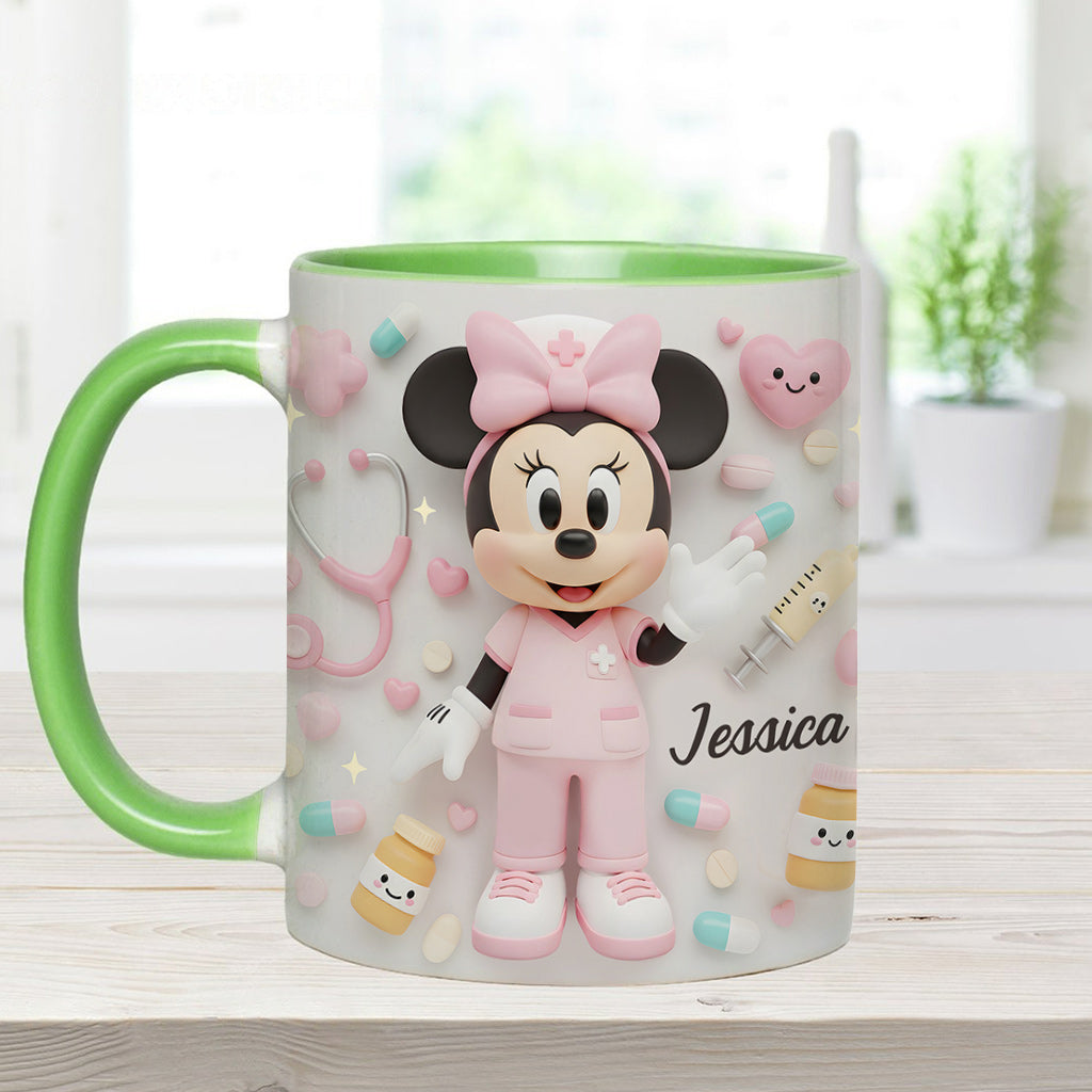 Personalized Nurse Accent Mug with Custom Name Gift for Her Accent Mug GradoCreations