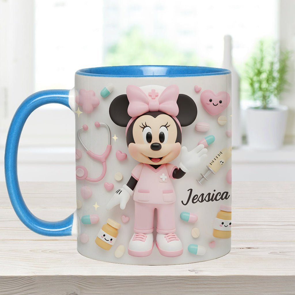 Personalized Nurse Accent Mug with Custom Name Gift for Her Accent Mug GradoCreations