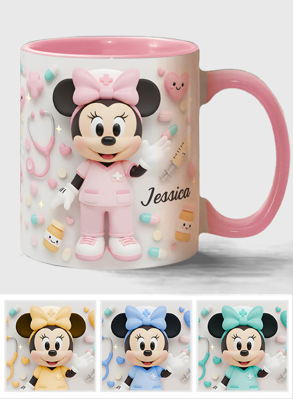 Personalized Nurse Accent Mug with Custom Name Gift for Her Accent Mug GradoCreations
