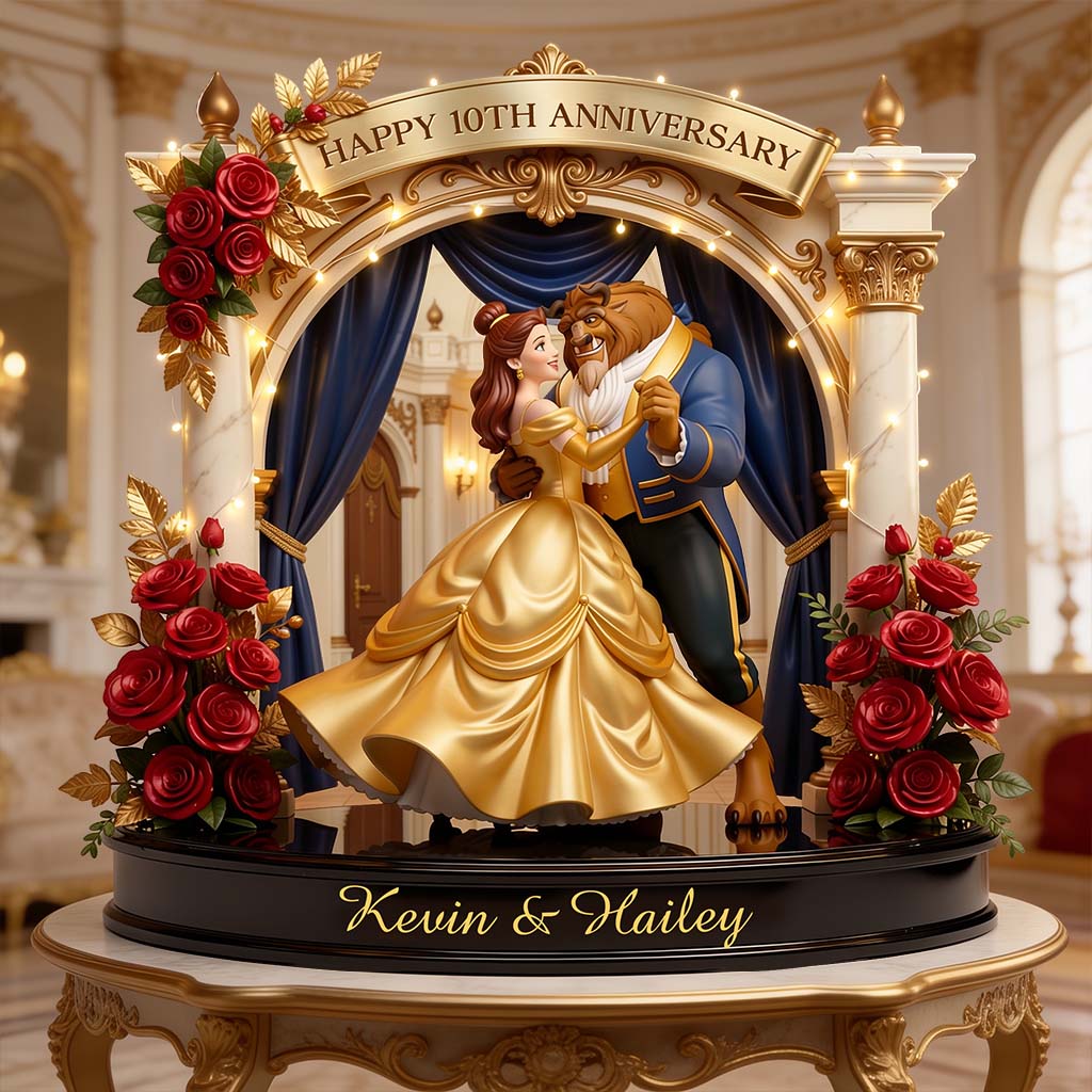 Personalized Beauty and the Beast Acrylic Plaque Custom Gift for Couples Anniversary Custom Shaped Acrylic Plaque GradoCreations