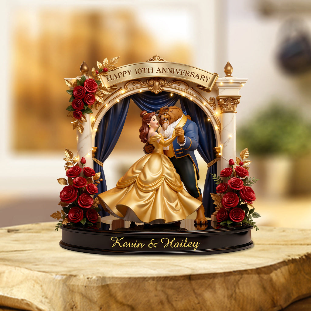 Personalized Beauty and the Beast Acrylic Plaque Custom Gift for Couples Anniversary Custom Shaped Acrylic Plaque GradoCreations