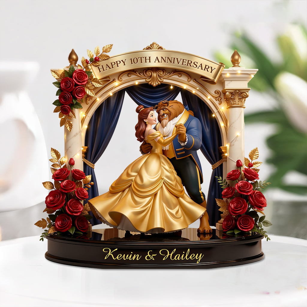 Personalized Beauty and the Beast Acrylic Plaque Custom Gift for Couples Anniversary Custom Shaped Acrylic Plaque GradoCreations