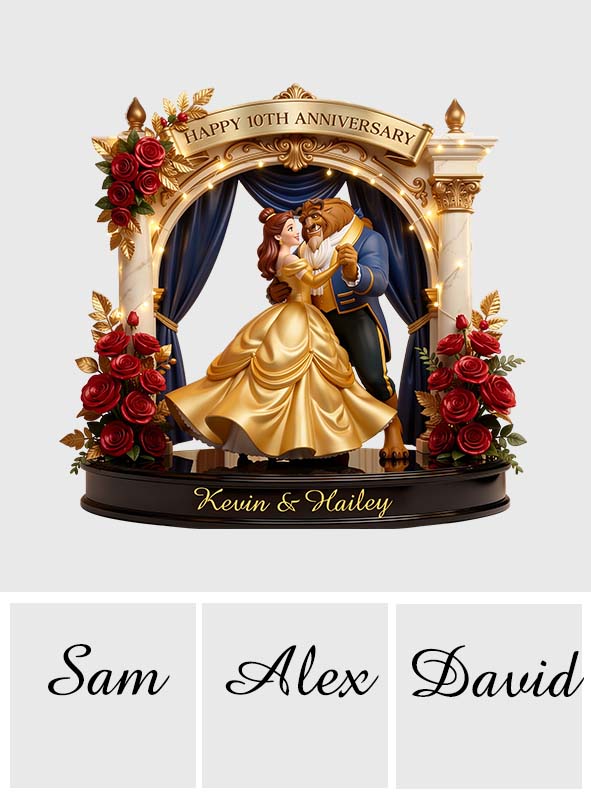 Personalized Beauty and the Beast Acrylic Plaque Custom Gift for Couples Anniversary Custom Shaped Acrylic Plaque GradoCreations