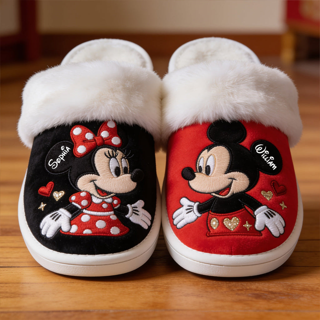 Personalized Mouse Slippers with Fur Lining Gift for Kids Slippers With Fur Lining GradoCreations