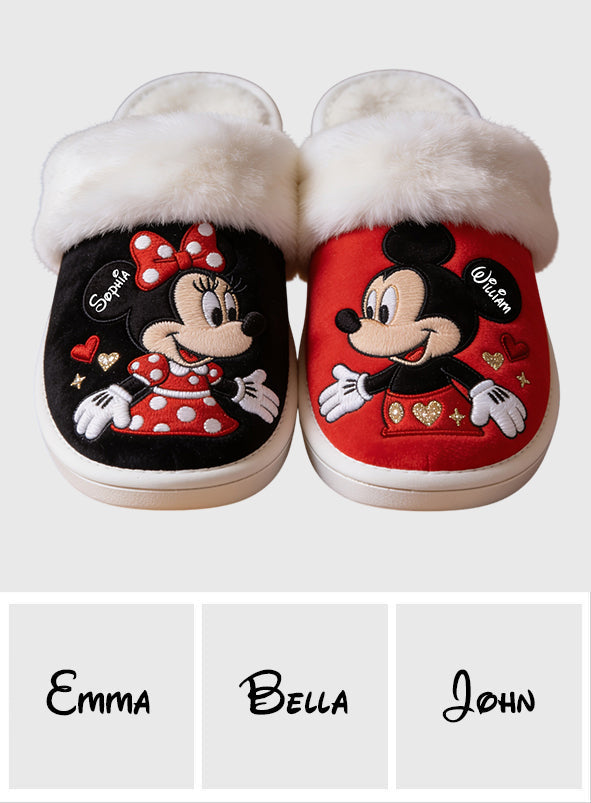 Personalized Mouse Slippers with Fur Lining Gift for Kids Slippers With Fur Lining GradoCreations