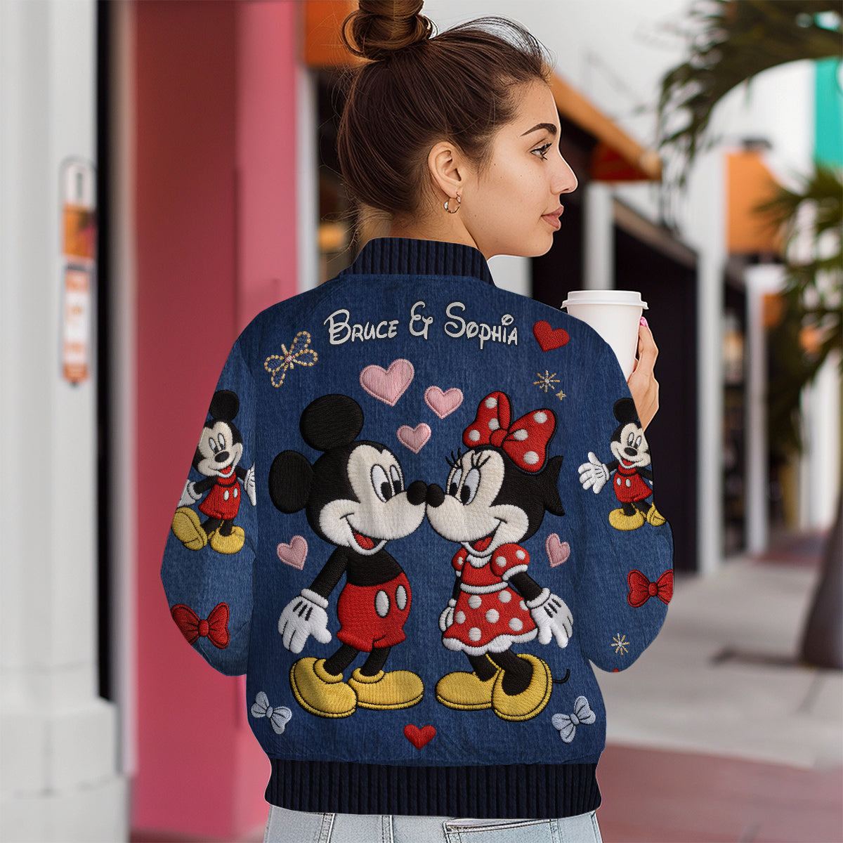 Personalized Mickey Mouse Bomber Jacket Custom Names Gift Bomber Jacket GradoCreations
